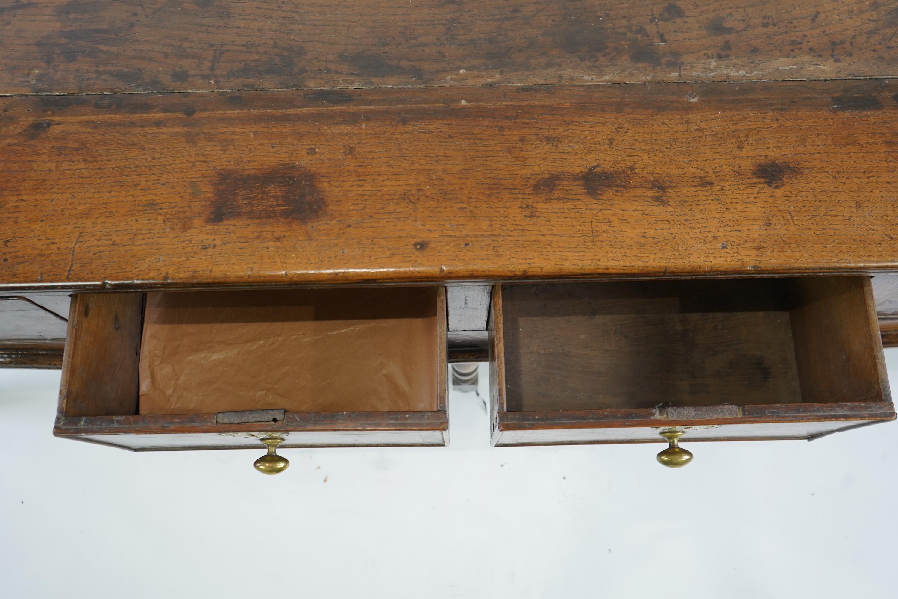 A William and Mary oak low dresser